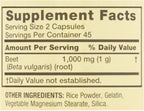 Spring Valley Raíz de Remolacha 1000 mg, 90 Cápsulas