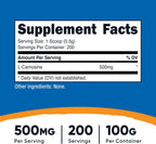 Nutricost L-Carnosine en Polvo 100 Gramos (200 Porciones) - No-GMO