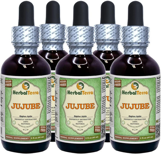 Jujube (Ziziphus Jujuba) Glicerito - Extracto Líquido Sin Alcohol - 5x60 ml