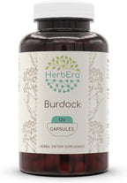HerbEra Burdock 120 Cápsulas, 500 mg, Raíz Seca de Bardana (Arctium Lappa)