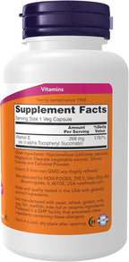 NOW Foods Vitamin E 400 IU - D-Alpha Tocopherol, Dry, 100 Veg Capsules