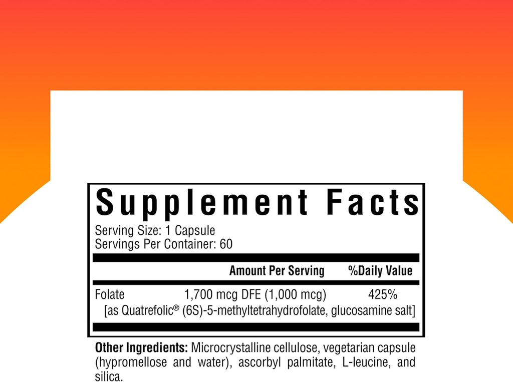 Seeking Health L-Methylfolate 1mg, 60 Cápsulas