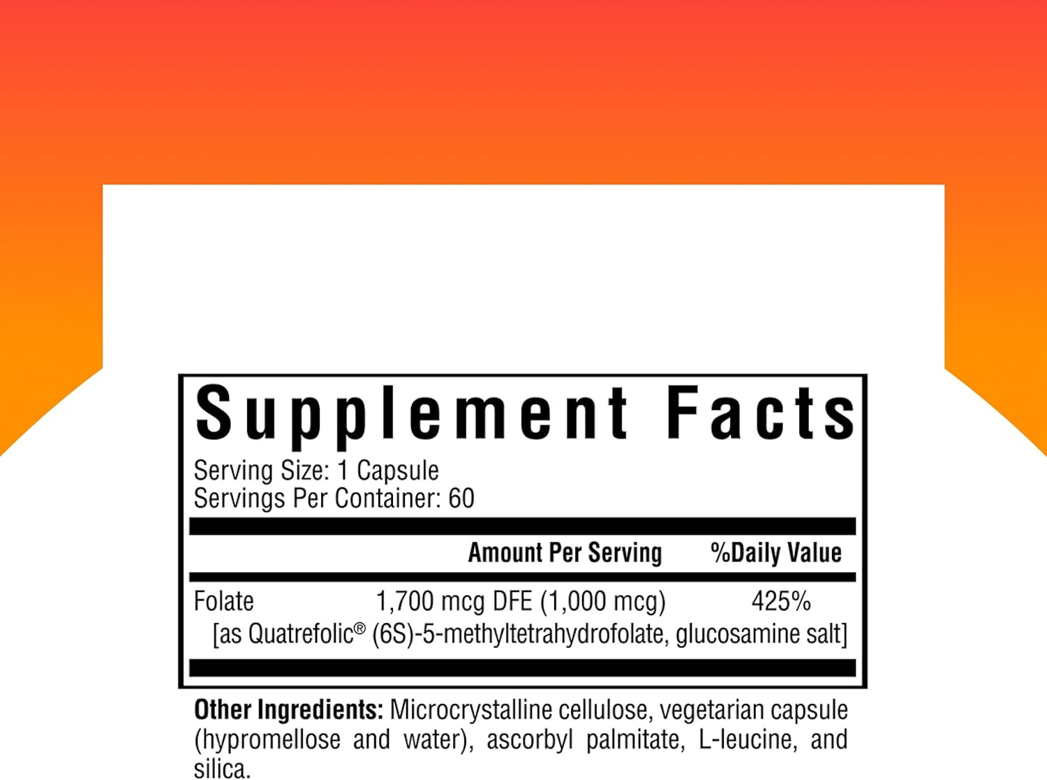 Seeking Health L-Methylfolate 1mg, 60 Cápsulas