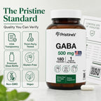 PRISTINE'S GABA 500mg - Apoyo al Sueño y Relajación - 180 Cápsulas