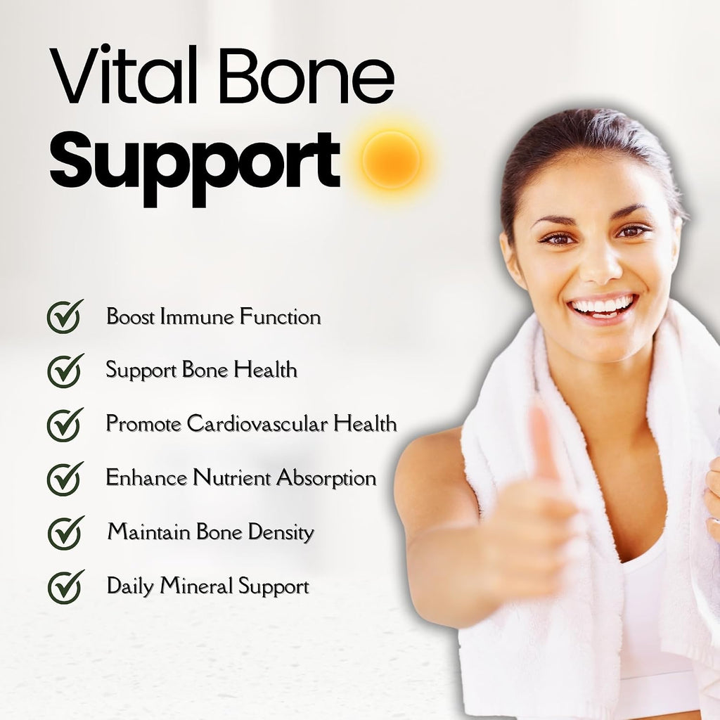 Vitamina D3 K2 con Calcio - 5000 UI + 100 mcg MK7, 60 Cápsulas - Orgaboom