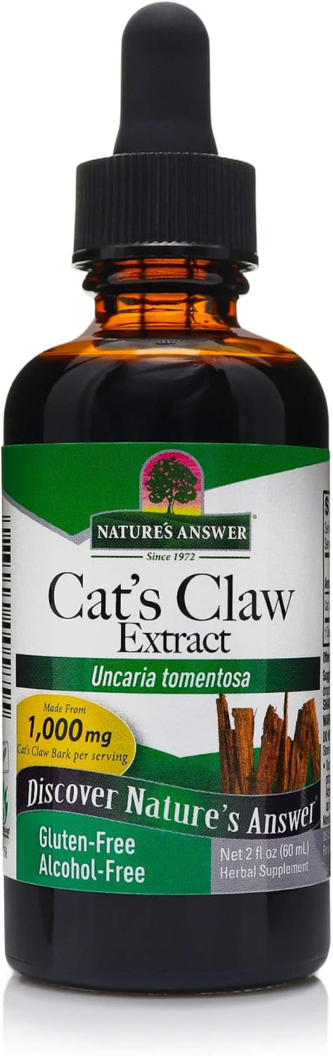 Nature's Answer Extracto de Uña de Gato (Corteza Interna) - Sin Alcohol, Vegano, Sin Gluten - 2 oz (Pack de 3)
