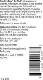 Breeder's Edge Oxy Stud – Suplemento multivitamínico para perros y gatos machos, masticables suaves, 60 unidades para razas medianas y grandes
