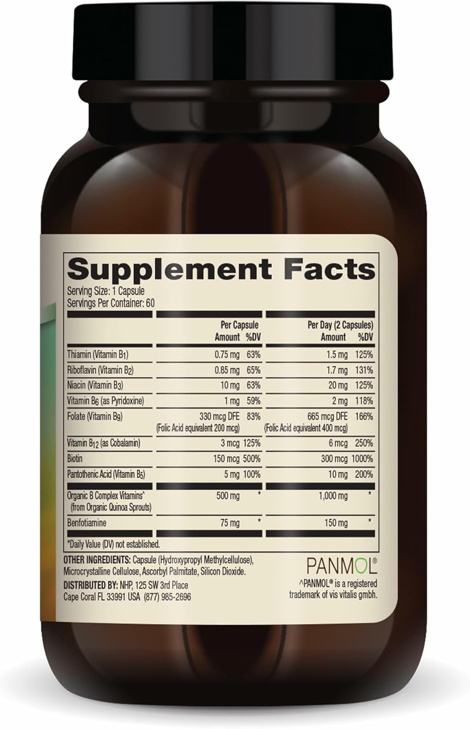 Dr. Mercola Complejo Vitamínico B con Benfotiamina - Apoya la Salud Celular, Cerebral e Inmunitaria - No OGM, Sin Gluten y Sin Soja - 60 Cápsulas (30 Dosis)