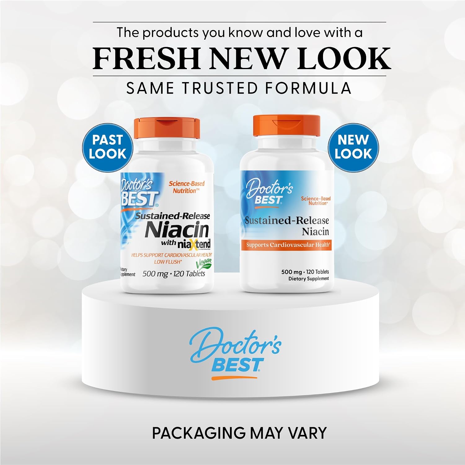 Doctor's Best Niacina 500 mg Liberación Prolongada, 120 Comprimidos