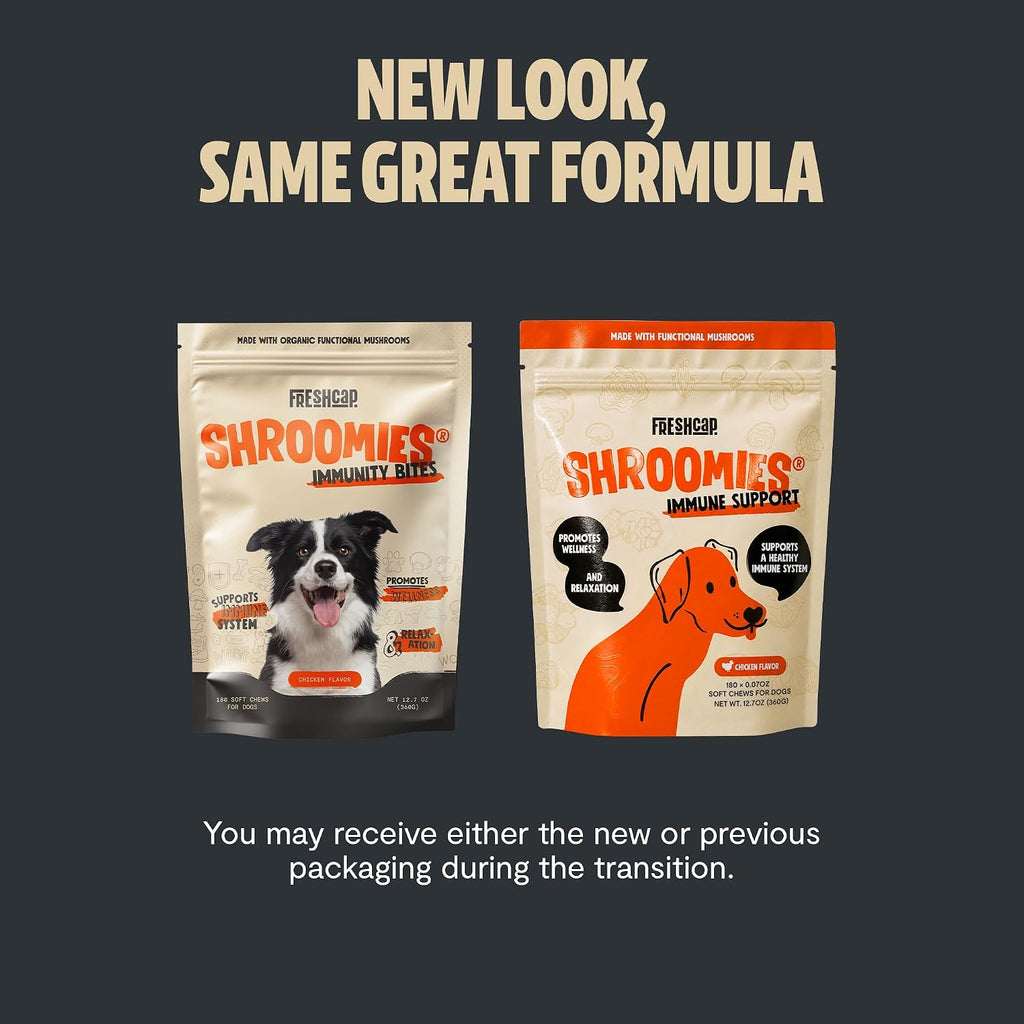FreshCap Shroomies: Suplemento de setas para perros, 180 uds