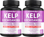 CIVIMUNA Cápsulas de Kelp con Schisandra, Ashwagandha y Más - 120 Cápsulas (Pack de 2) - 4 Meses de Suministro