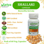 Shallaki Forte Cápsulas 500 mg, 60 Cáps. Veg. x 4 Botes | Extracto de Boswellia Serrata 10:1 | Suplemento Herbal Ayurvédico