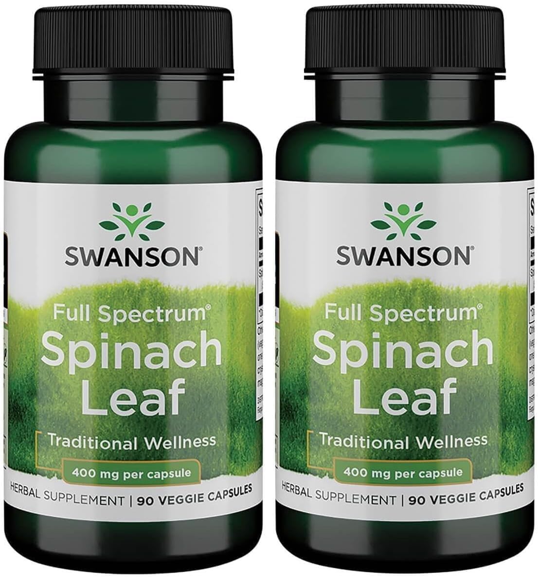 Swanson Full Spectrum Spinach Leaf 400 Milligrams 90 Veg Capsules (2 Pack)