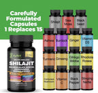 AyBet Shilajit Orgánico Himalayo - 15 Ingredientes - 120 Cápsulas