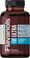 CocoaVia Ultra 750mg Flavanoles de Cacao – Apoyo para el Corazón y el Cerebro, 30 Cápsulas
