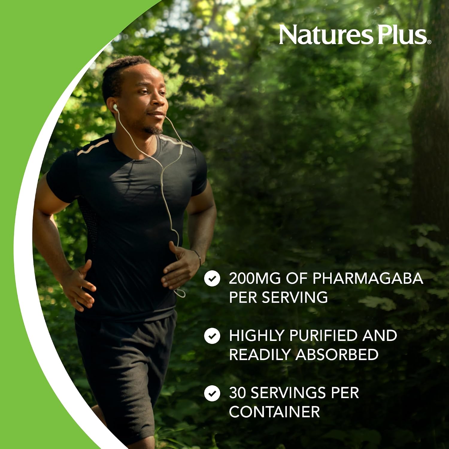 NaturesPlus PRO PharmaGABA 200mg - 60 Cápsulas - Complemento para la Calma y la Relajación