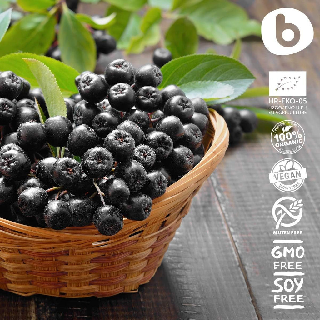 Cápsulas de Aronia Ecológica – Chokeberry Negro – 500 mg, 90 Cápsulas Veganas
