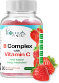 Doctors Finest Complejo B Gomitas Veganas - Sabor Fresa Natural - 90 Gomitas