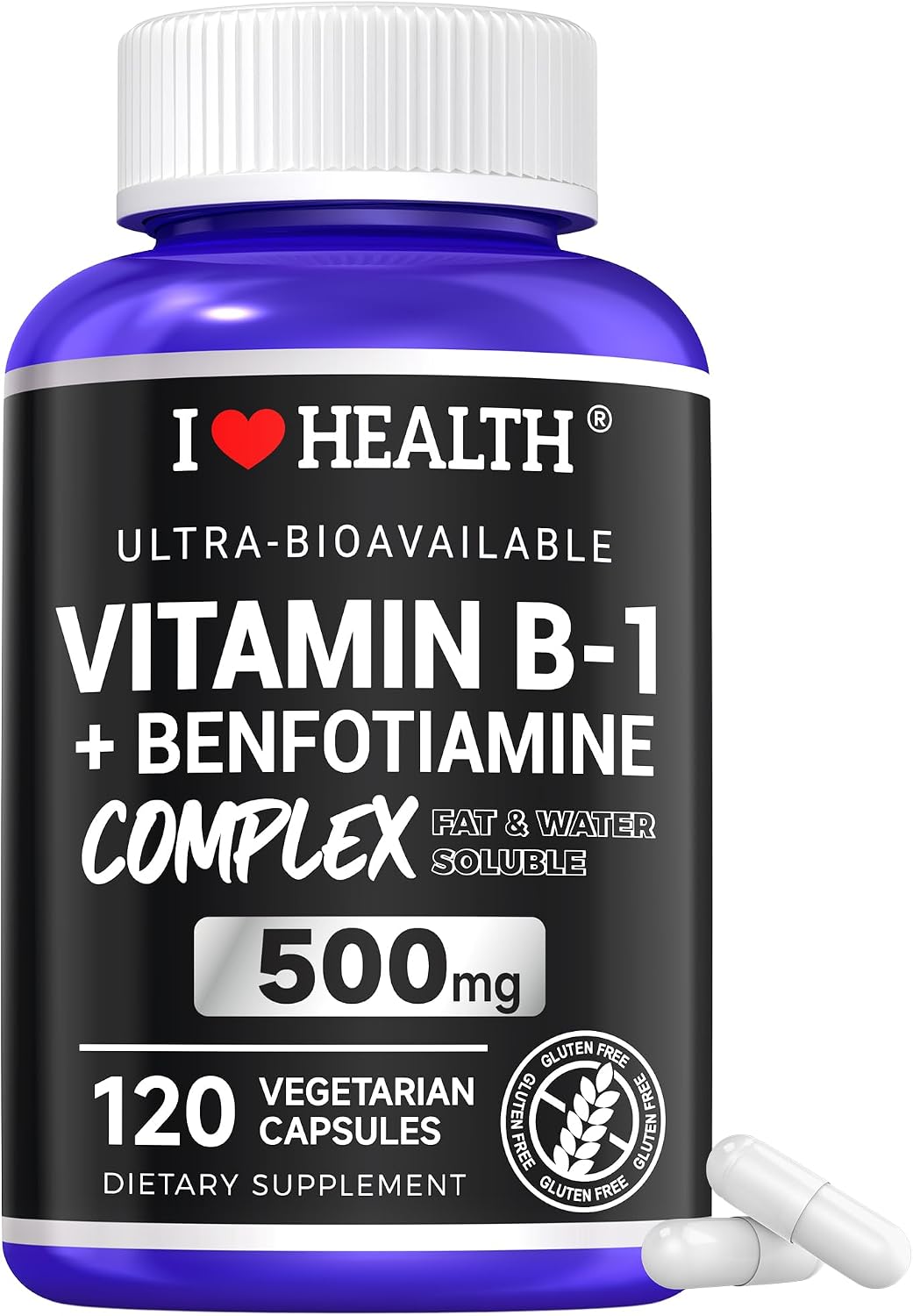 Benfotiamina 600mg + 20mg Vitamina B1 | 120 Cápsulas Veganas | No Transgénico | Gluten Free