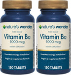 Nature's Wonder Vitamina B12 1000 mcg - Comprimidos de Liberación Prolongada (150 Comprimidos)