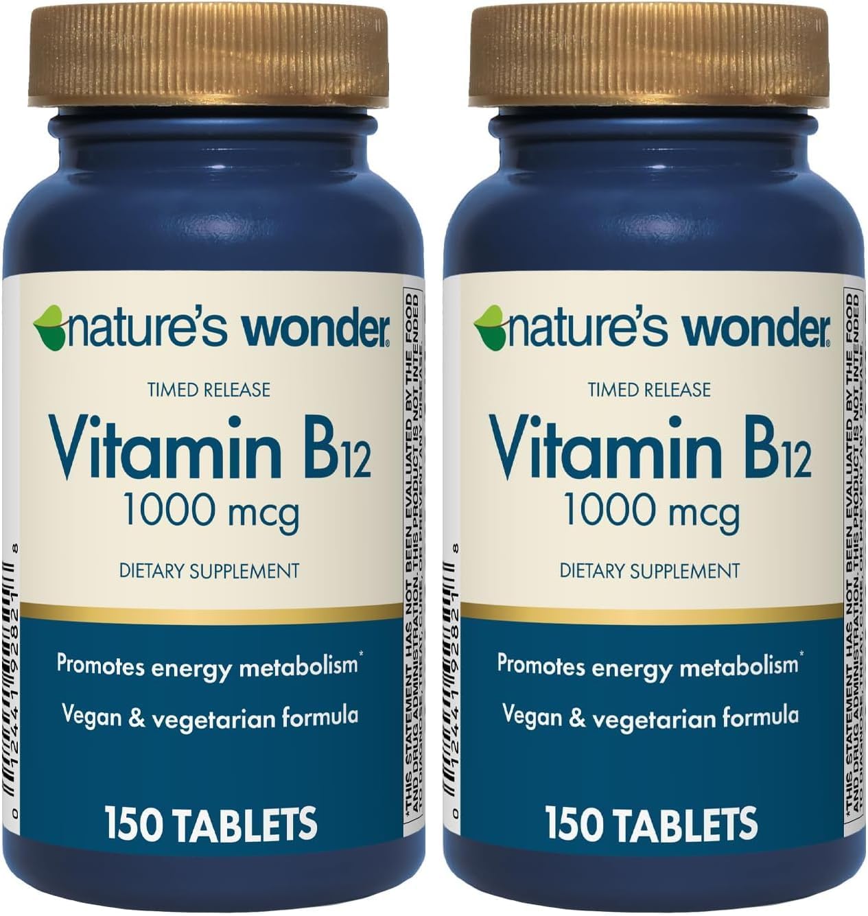 Nature's Wonder Vitamina B12 1000 mcg - Comprimidos de Liberación Prolongada (150 Comprimidos)