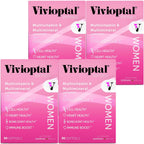 Vivioptal Women, 90 Cápsulas (Suministro para 1 Año), CoQ10 y Omega-3, Multivitamínico y Multimineral, Sin Gluten, Fórmula Alemana