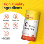 Sundance Vitamina C con Rosa Mosqueta | 500mg | 90 Comprimidos Vegetarianos