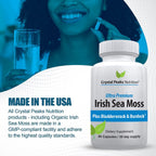 Suplemento Orgánico de Musgo Irlandés con Bladderwrack y Bardana - 60 Cápsulas con BioPerine