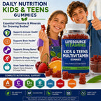 LifeSource Vitamins Multivitamínico en Gominolas para Niños y Adolescentes - 90 Gominolas - Suministro para 45 Días - Sabor Natural