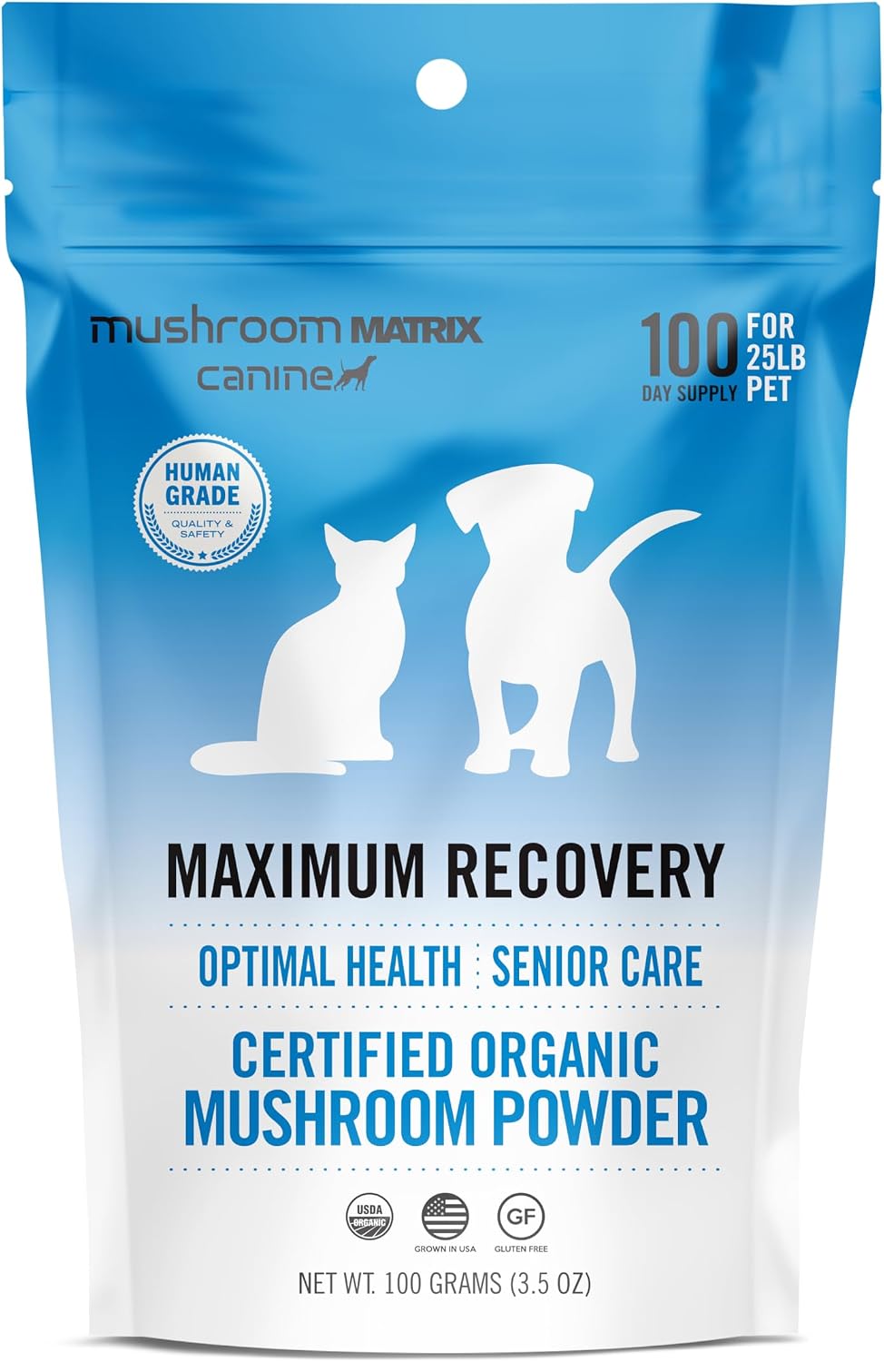 Om Mushroom Matrix Pet - Canine: Organic Mushroom Powder Supplement for Dogs and Cats, 100 g