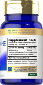 Carlyle Benfotiamina 300mg | 90 Cápsulas | Vitamina B1 Liposoluble | Sin Gluten, Sin OGM