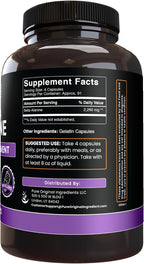 Pure Original Ingredients Beta Alanina, 365 Cápsulas - Siempre Puro, Sin Aditivos ni Rellenos, Verificado en Laboratorio