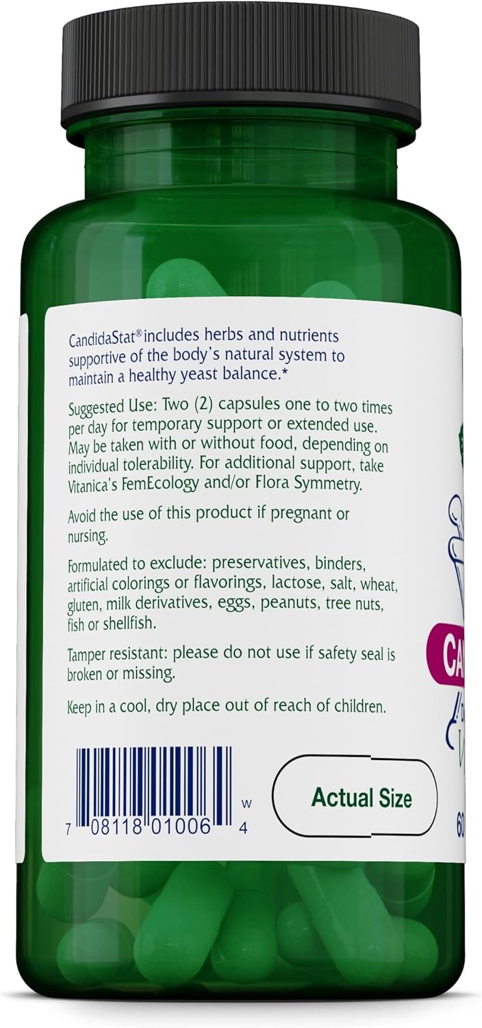 Vitanica Candidastat, Apoyo Equilibrado, Vegano, 60 Cápsulas