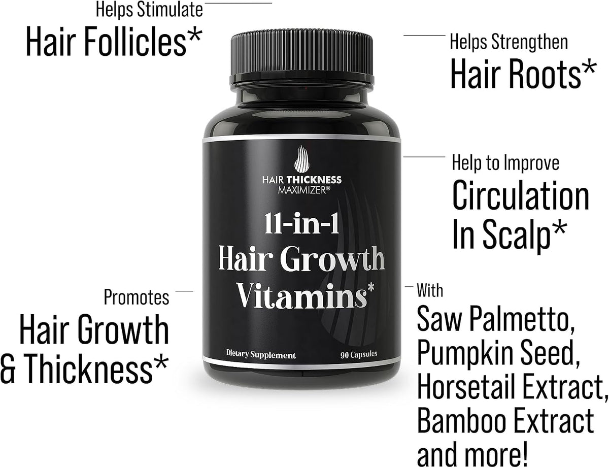 Hair Thickness Maximizer - Vitaminas Veganas – La biotina contribuye al funcionamiento normal del sistema nervioso. – Image 2