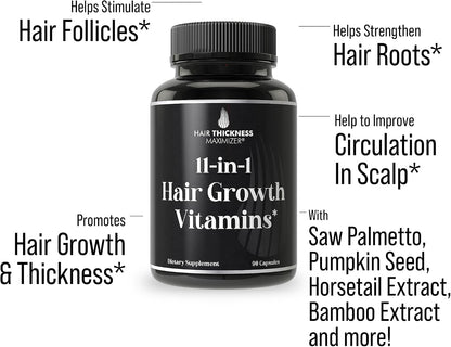 Hair Thickness Maximizer - Vitaminas Veganas – La biotina contribuye al funcionamiento normal del sistema nervioso. – Image 2