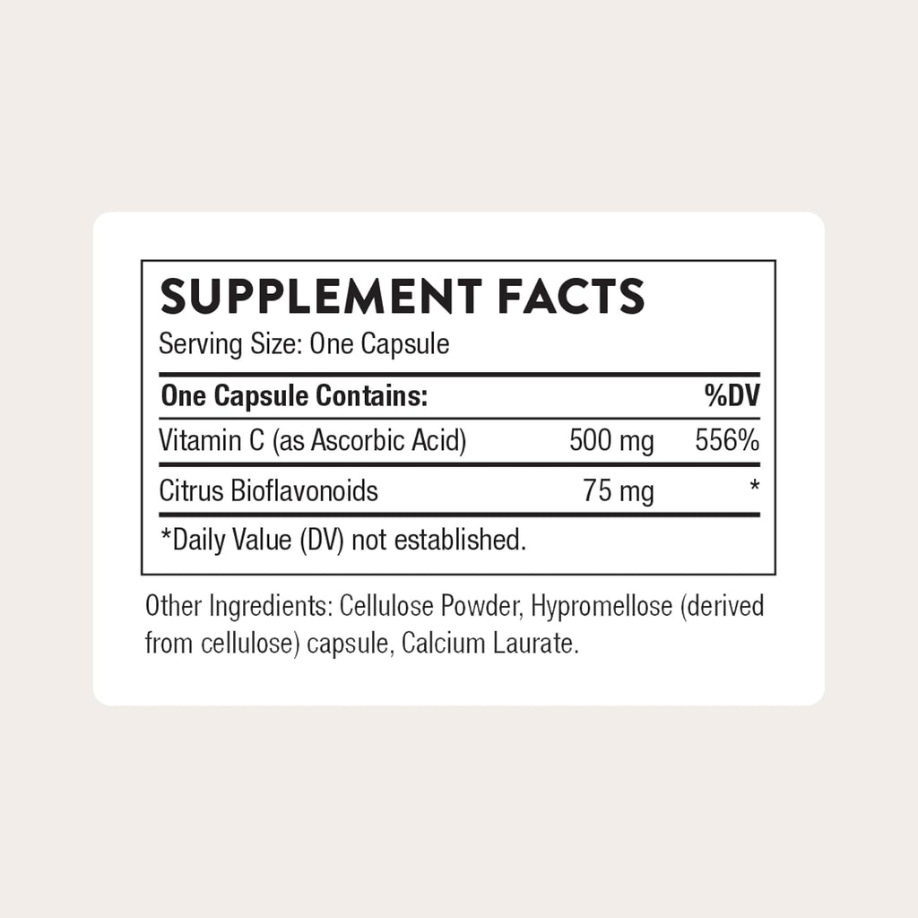 THORNE - Vitamina C 500 mg con Bioflavonoides Cítricos - 90 Cápsulas