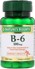 Nature's Bounty Vitamina B6, 100 mg, 100 Comprimidos (Pack de 4)