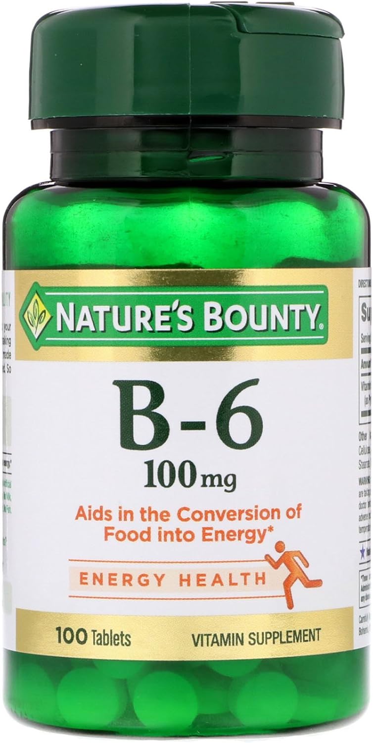 Nature's Bounty Vitamina B6, 100 mg, 100 Comprimidos (Pack de 4)
