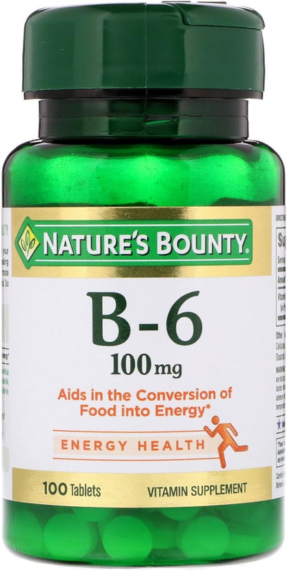 Nature's Bounty Vitamina B6, 100 mg, 100 – Metabolismo energético normal: La vitamina B6 contribuye al metabolismo – Image 1