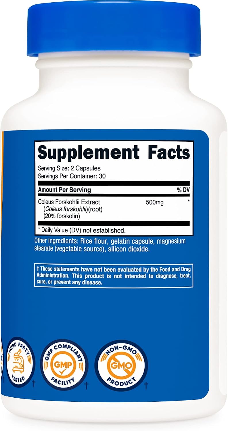 Nutricost Coleus Forskohlii 500mg por Dosis - 2 Botellas (120 Cápsulas)