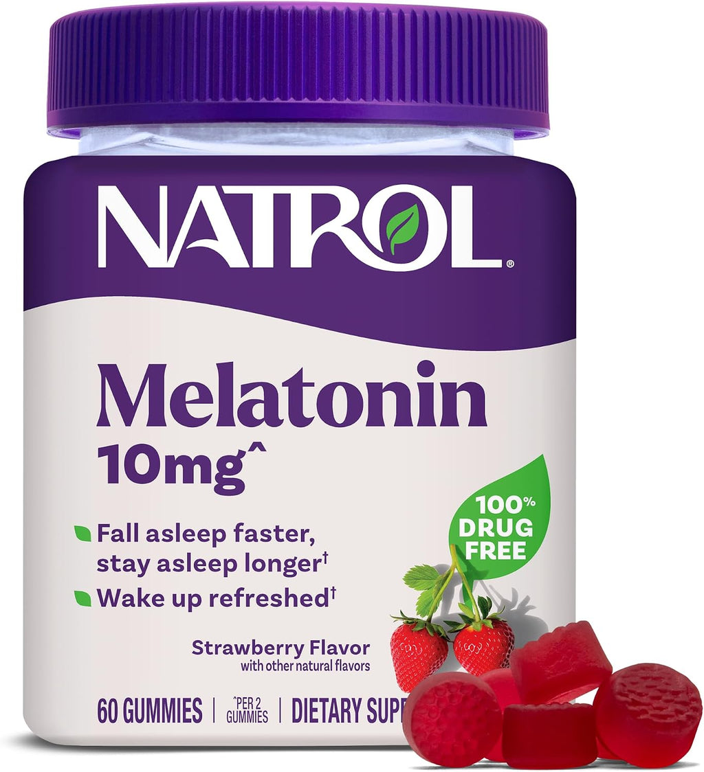 Natrol Melatonina Gominolas 10 mg, 60 Gominolas Sabor Fresa para Adultos