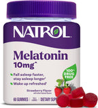 Natrol Melatonina Gominolas 10 mg, 60 Gominolas Sabor Fresa para Adultos