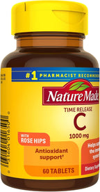 Nature Made Vitamina C 1000 mg Comprimidos de Liberación Prolongada con Escaramujo, 60 Comprimidos