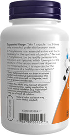 NOW Foods L-Phenylalanine 500mg, 120 Cápsulas (Pack de 2)