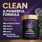 FOLICARE Biotina con Colágeno, Queratina y Probióticos – Suplemento para Cabello, Piel y Uñas