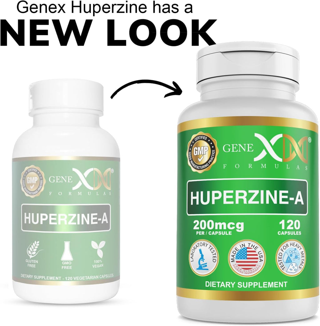 Genex Formulas Huperzina A 200mcg - 120 Cápsulas | Nootrópico para Memoria y Enfoque