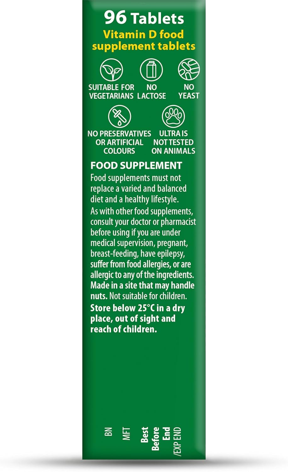 Ultra Vitabiotics Vitamina D3, 96 tabletas