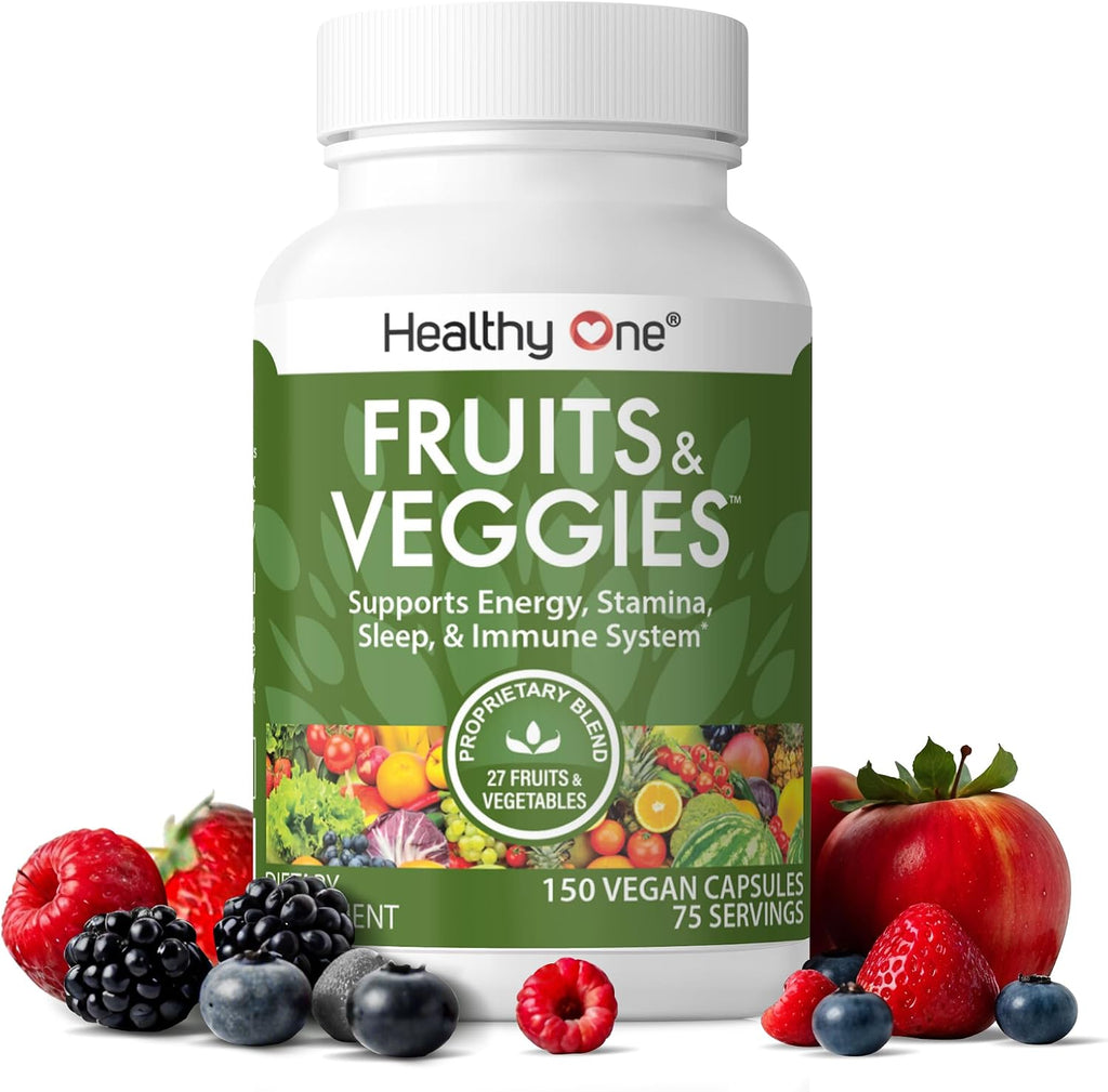 Healthy One Fruits & Veggies Formula - 27 Alimentos Integrales Ecológicos - 120 Cápsulas