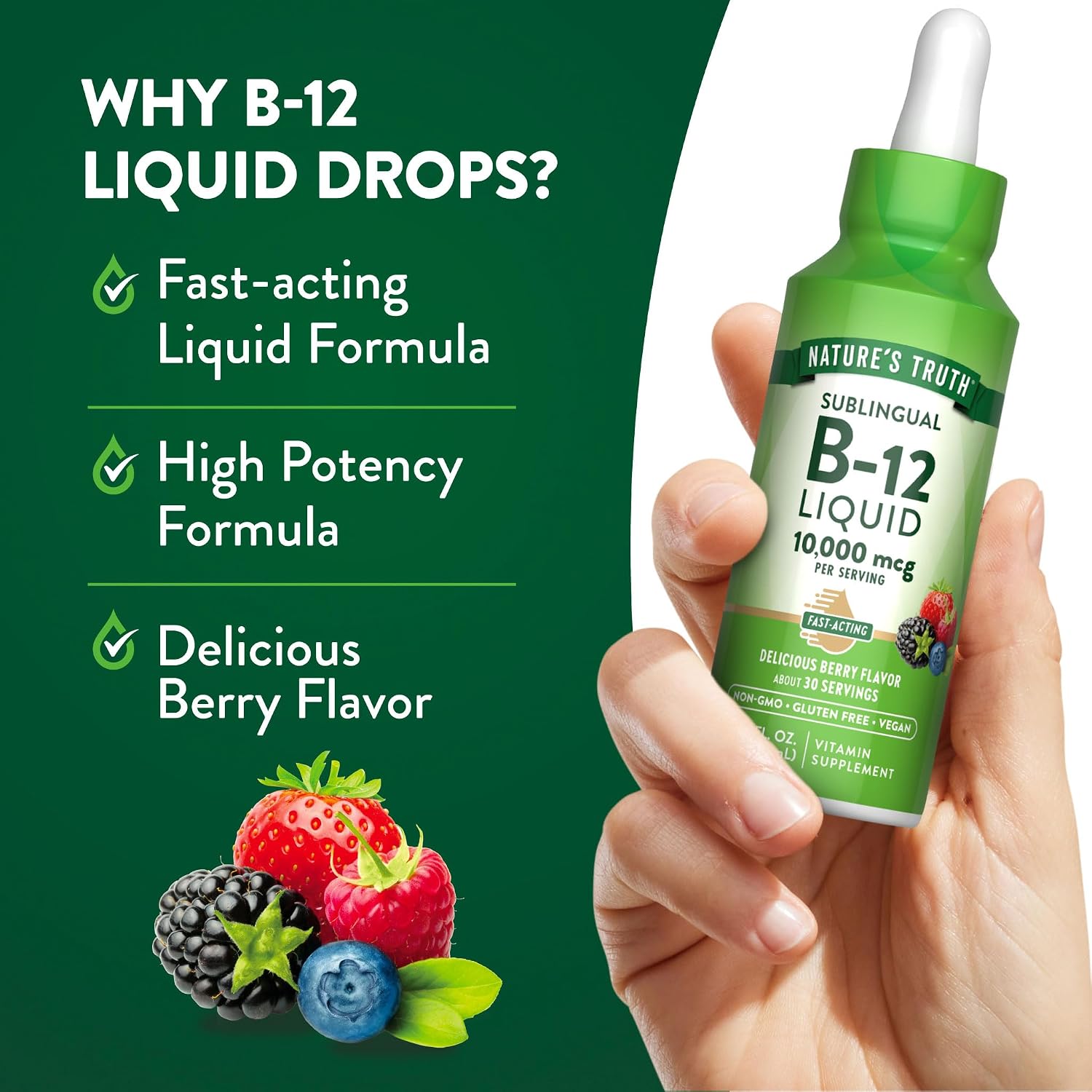 Nature's Truth B12 Sublingual Drops 10.000 mcg - 60 ml