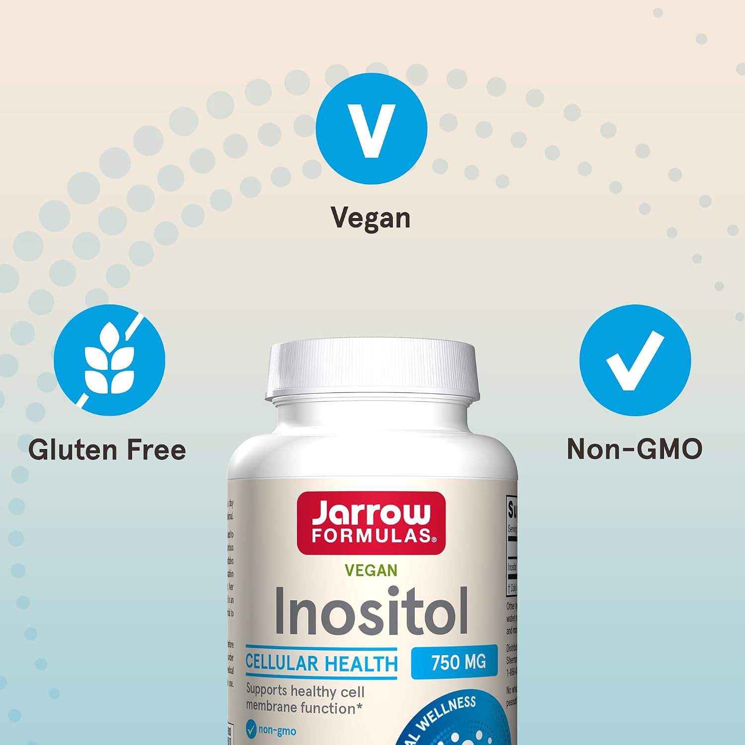 Jarrow Formulas® Inositol 750 mg - 100 Cápsulas Vegetales - Suplemento Alimenticio